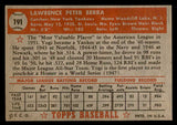 1952 Topps Baseball #191 Yogi Berra Yankees Good trimmed 542387