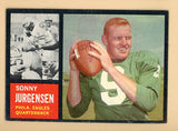 1962 Topps Football #115 Sonny Jurgensen Eagles VG stain back 542406