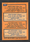 1978 Topps Baseball #704 Lou Whitaker Tigers NR-MT 542416