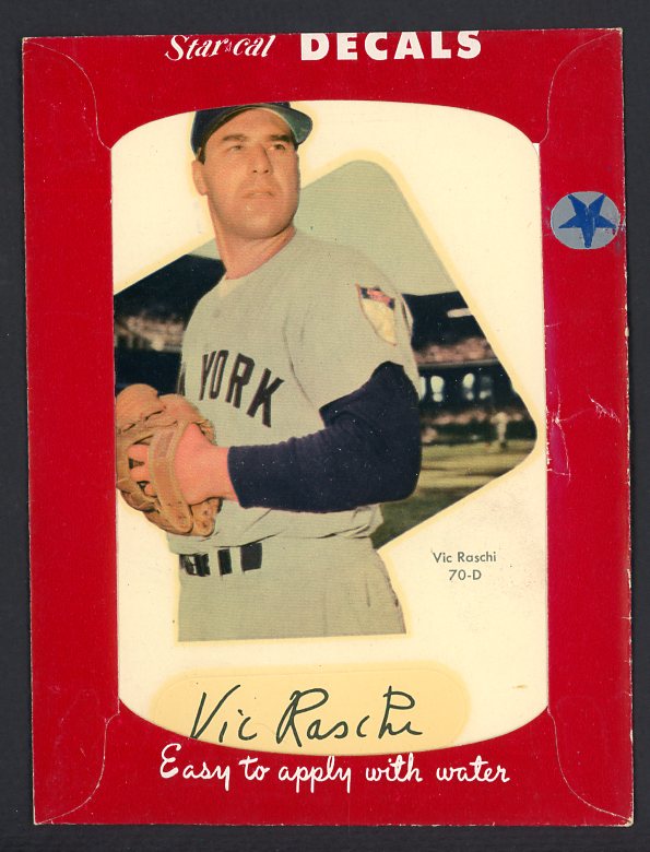 1952 Star Cal Decals 1 #070D Vic Raschi Yankees 542422