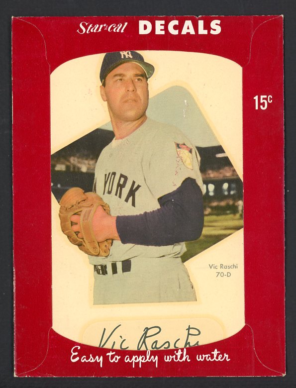 1952 Star Cal Decals 1 #070D Vic Raschi Yankees 542424
