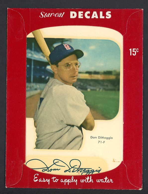 1952 Star Cal Decals 1 #071F Dom DiMaggio Red Sox 542432