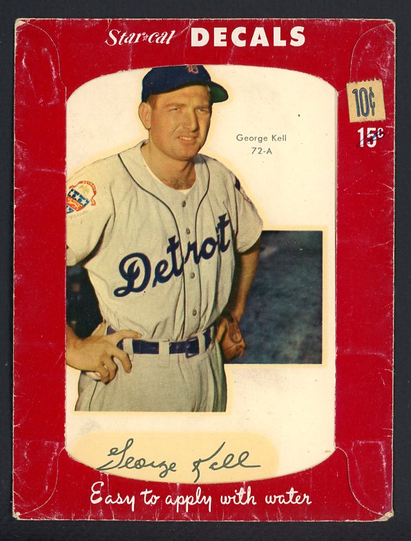 1952 Star Cal Decals 1 #072A George Kell Tigers 542433