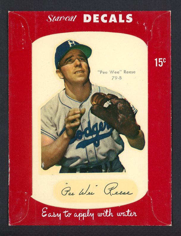 1952 Star Cal Decals 1 #079B Pee Wee Reese Dodgers 542452
