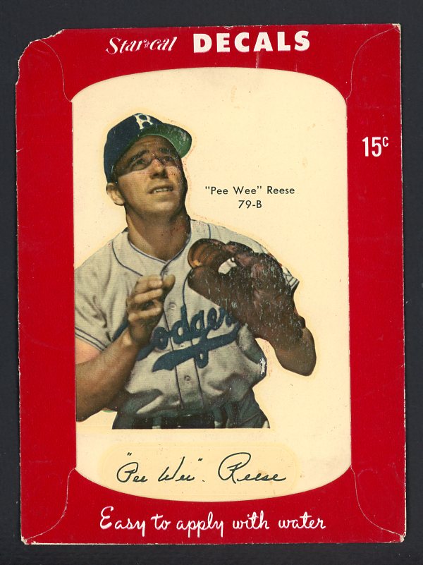 1952 Star Cal Decals 1 #079B Pee Wee Reese Dodgers 542453