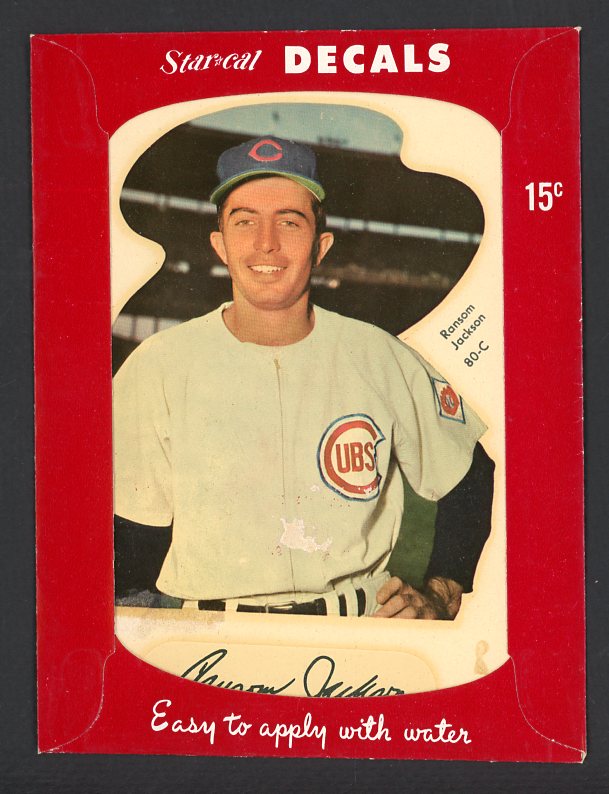 1952 Star Cal Decals 1 #080C Randy Jackson Cubs 542458