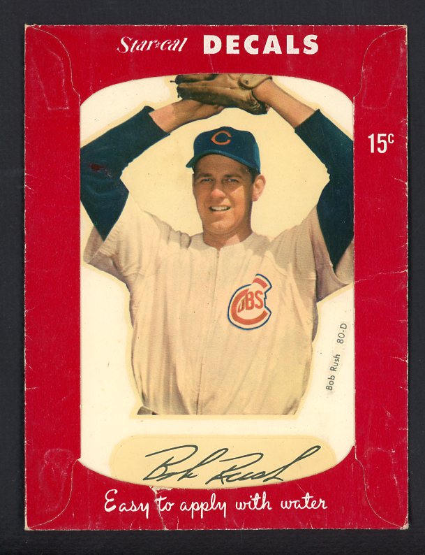 1952 Star Cal Decals 1 #080D Bob Rush Cubs 542460