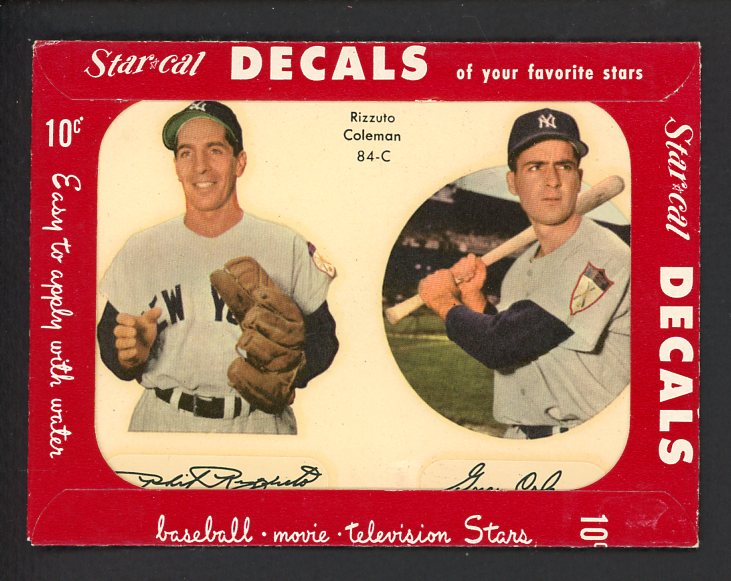1952 Star Cal Decals 2 #084C Phil Rizzuto Jerry Coleman 542466