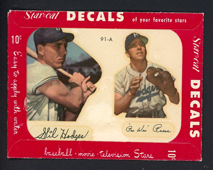 1952 Star Cal Decals 2 #091A Gil Hodges Pee Wee Reese 542471