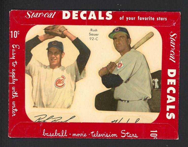 1952 Star Cal Decals 2 #092C Bob Rush Hank Sauer 542473