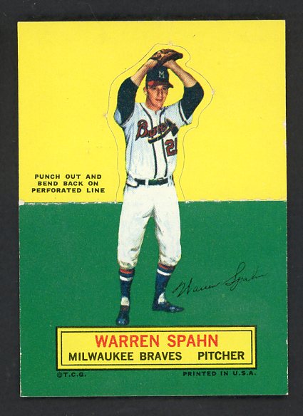 1964 Topps Baseball Stand Ups Warren Spahn Braves VG-EX 542609