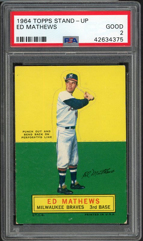 1964 Topps Baseball Stand Ups Eddie Mathews Braves PSA 2 GD 542619