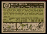1961 Topps Baseball #541 Roland Sheldon Yankees EX+/EX-MT 542638