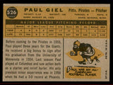 1960 Topps Baseball #526 Paul Giel Pirates EX-MT 542703
