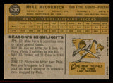 1960 Topps Baseball #530 Mike McCormick Giants VG-EX 542742