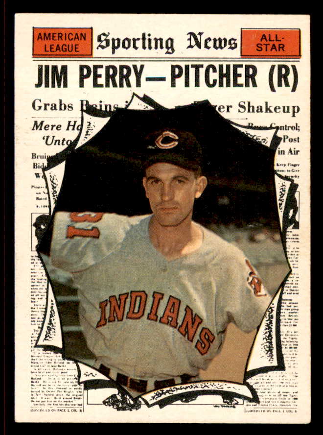 1961 Topps Baseball #584 Jim Perry A.S. Indians NR-MT 542787
