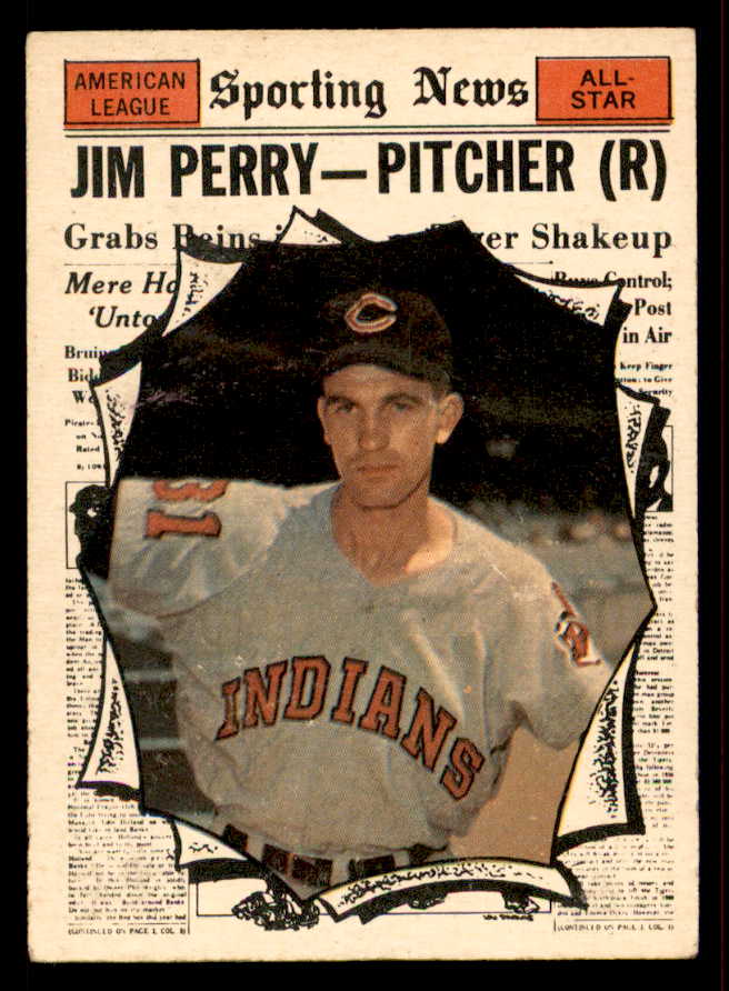 1961 Topps Baseball #584 Jim Perry A.S. Indians VG-EX 542812