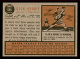 1962 Topps Baseball #585 Glen Hobbie Cubs EX-MT 542834