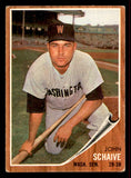 1962 Topps Baseball #529 John Schaive Senators VG-EX 542846