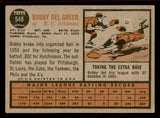 1962 Topps Baseball #548 Bobby Del Greco A's VG-EX 542852