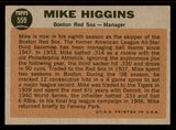 1962 Topps Baseball #559 Mike Higgins Red Sox VG-EX 542856