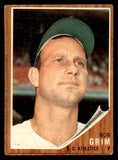 1962 Topps Baseball #564 Bob Grim A's VG-EX 542858