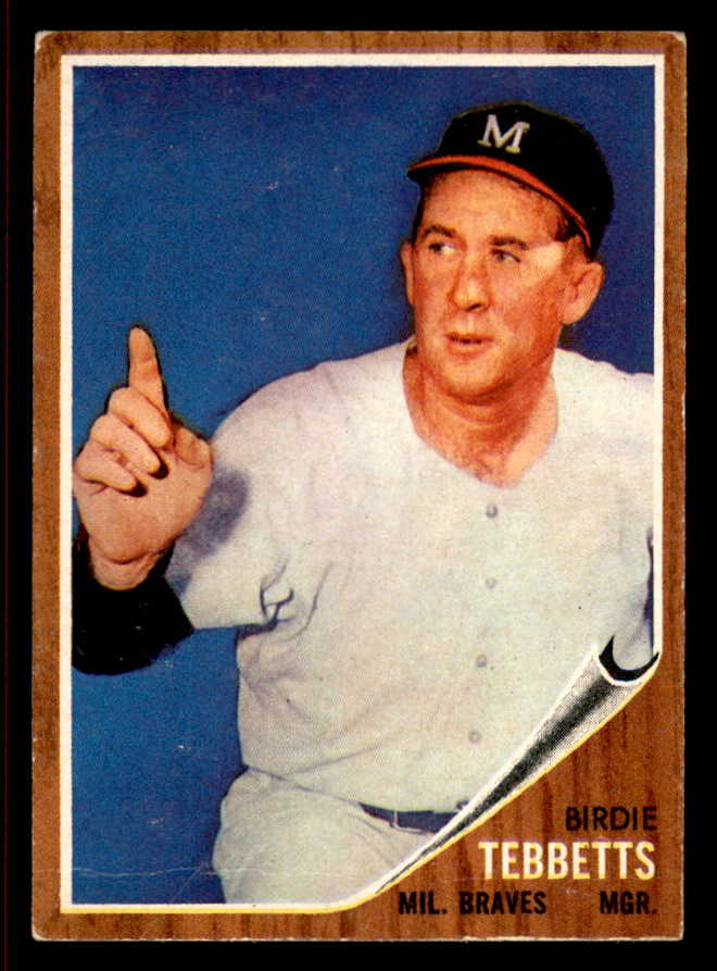 1962 Topps Baseball #588 Birdie Tebbetts Braves VG-EX 542870