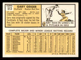 1963 Topps Baseball #513 Gary Geiger Red Sox NR-MT 542878