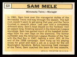 1963 Topps Baseball #531 Sam Mele Twins NR-MT 542893