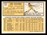 1963 Topps Baseball #534 Ken Walters Reds NR-MT 542895
