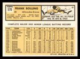 1963 Topps Baseball #570 Frank Bolling Braves NR-MT 542912