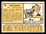 1963 Topps Baseball #508 Ted Savage Pirates VG-EX/EX 542936