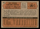 1972 Topps Baseball #687 Del Unser Indians EX-MT 543140