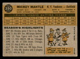 1960 Topps Baseball #350 Mickey Mantle Yankees Fair 543200