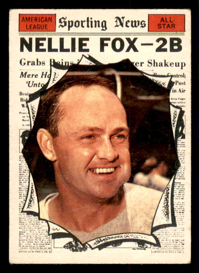 1961 Topps Baseball #570 Nellie Fox A.S. White Sox Fair back damage 543204