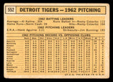 1963 Topps Baseball #552 Detroit Tigers Team GD-VG 543220