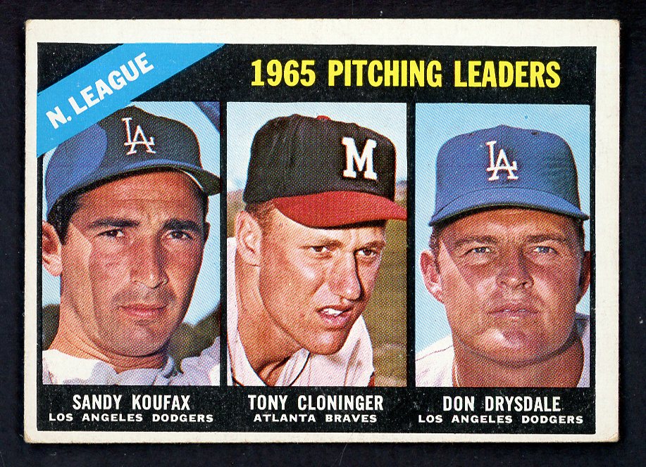 1966 Topps Baseball #223 N.L. Win Leaders Sandy Koufax VG-EX 543255