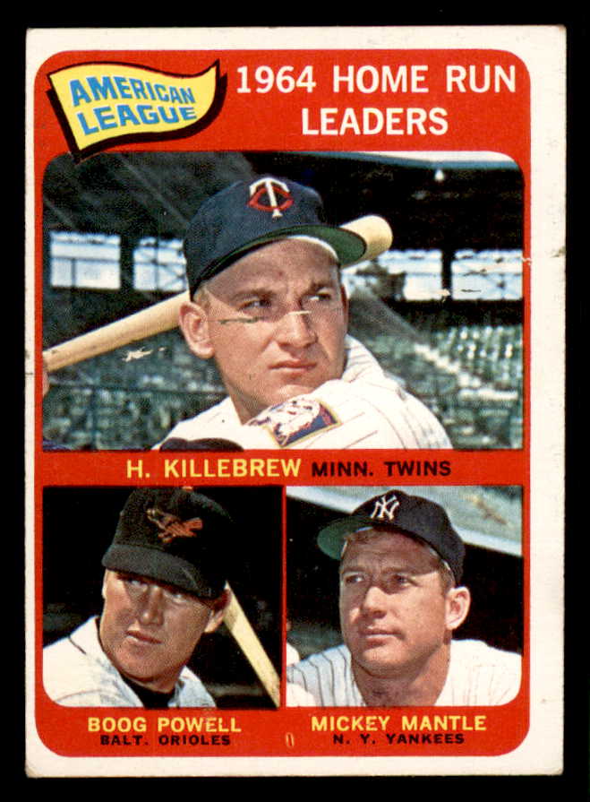 1965 Topps Baseball #003 A.L. Home Run Leaders Mickey Mantle VG-EX 543261