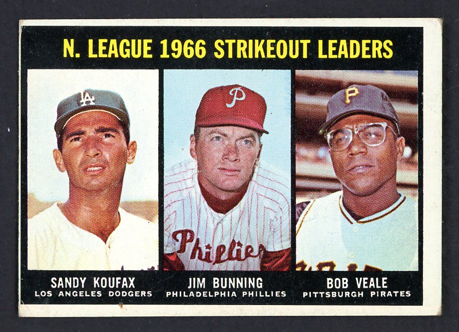 1967 Topps Baseball #238 N.L. Strike Out Leaders Sandy Koufax VG-EX 543284