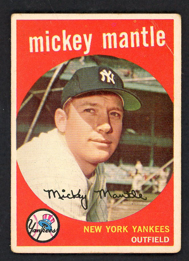 1959 Topps Baseball #010 Mickey Mantle Yankees VG 543291