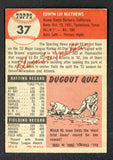 1953 Topps Baseball #037 Eddie Mathews Braves EX-MT 543304