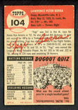 1953 Topps Baseball #104 Yogi Berra Yankees VG-EX 543305