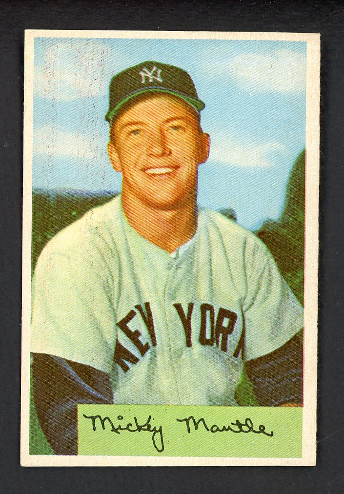 1954 Bowman Baseball #065 Mickey Mantle Yankees Good Trimmed 543307