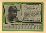 1971 Topps Baseball #630 Roberto Clemente Pirates Good inked corner 543308