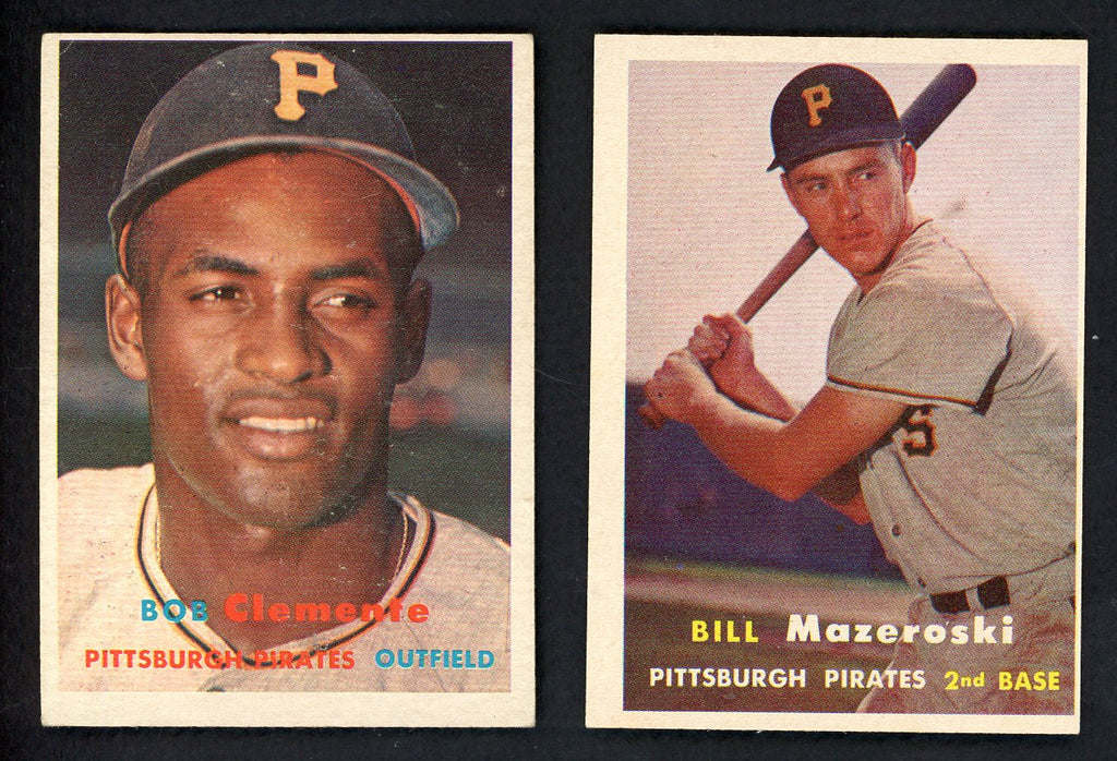 1957 Topps Lot #76 Roberto Clemente #24 Bill Mazeroski Mid Grade 543315