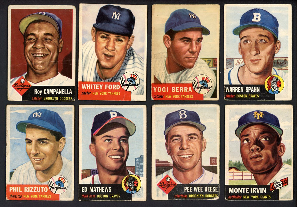 1953 Topps Baseball Near Set 245 Diff Low Grade Campanella Berra 543330