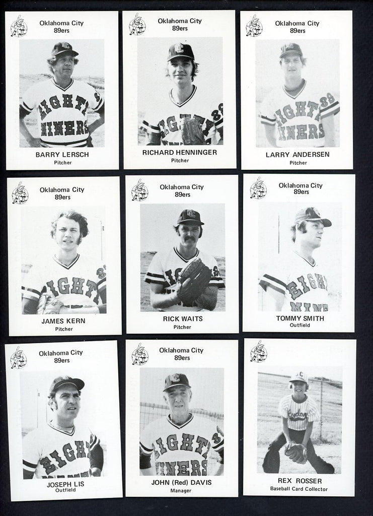 1975 Team Issue Oklahoma City 89ers Complete Set Jim Kern 543337