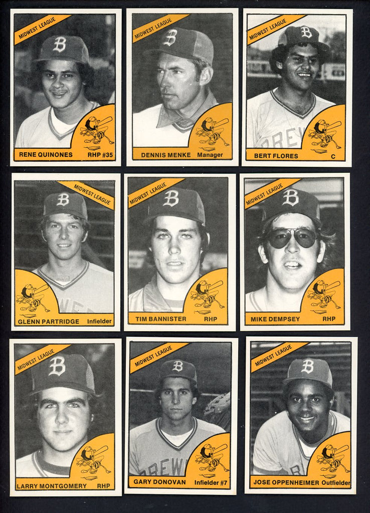 1977 TCMA Burlington Bees Complete Set Denis Menke 543367