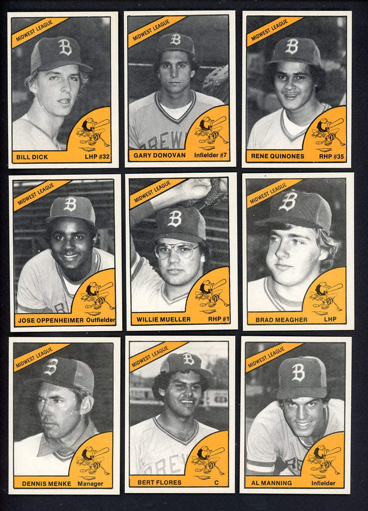 1977 TCMA Burlington Bees Complete Set Denis Menke 543368