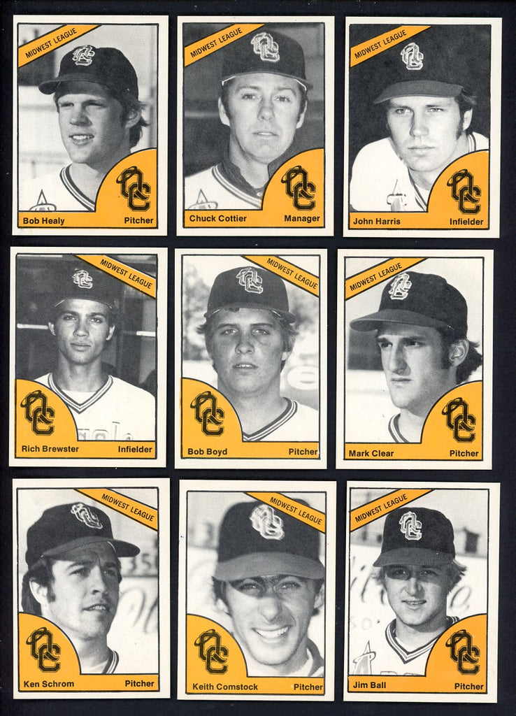 1977 TCMA Quad City Angels Complete Set Chuck Cottier 543380